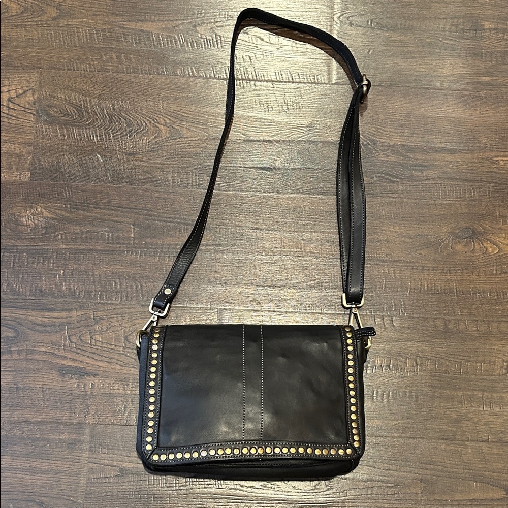 Elegant Black Studded Crossbody Bag